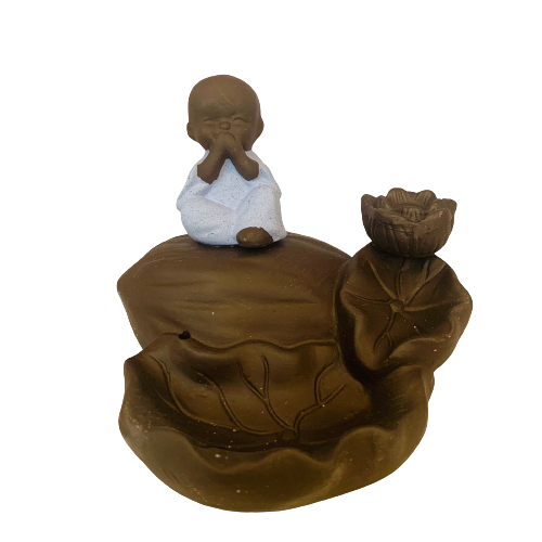 Porta Incienso Cascada Budda Risueño Blue + 10 inciensos