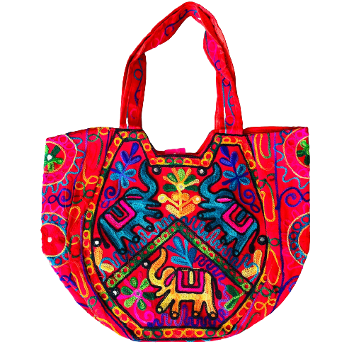 Bolso Playero Triple Elefante Rojo