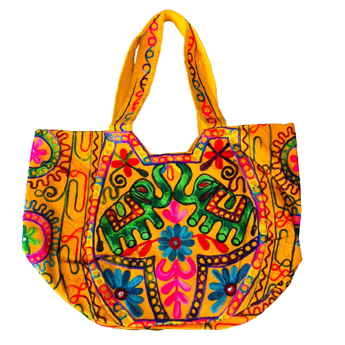 Bolso Playero Doble Elefante - Naranja Verde