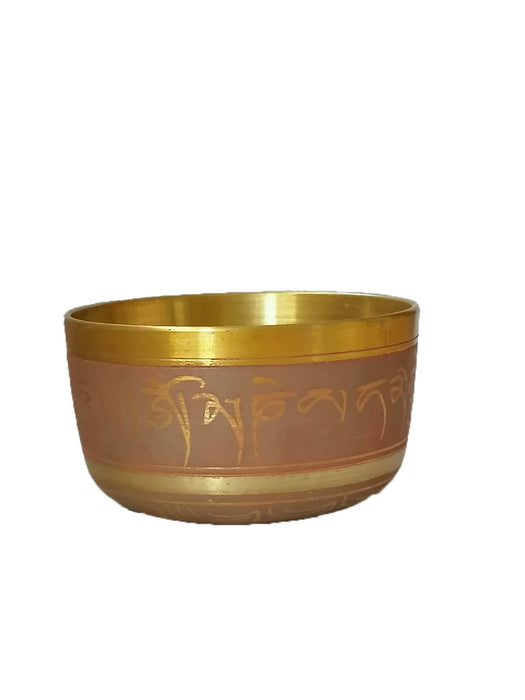 Cuenco Tibetano Dorado - Rosado 14 Cms - Nota SOL