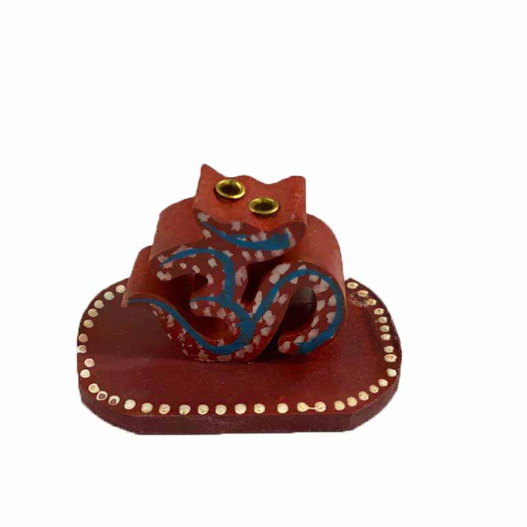 Porta Incienso OM con Base Rojo