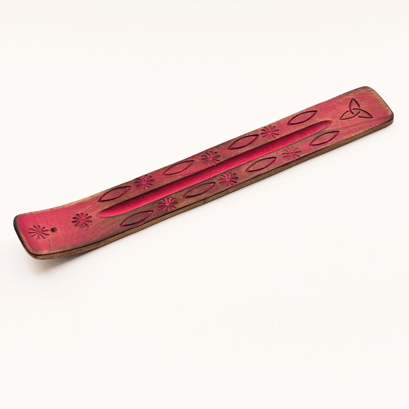 Porta incienso Natural Wood Fucsia