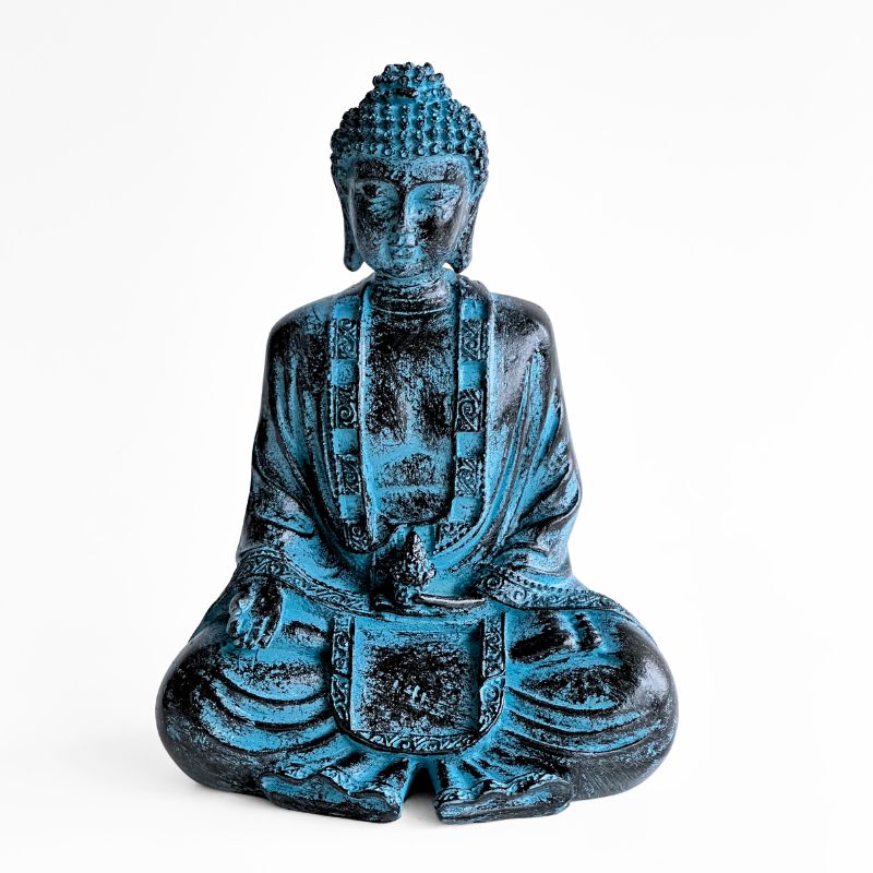 Buda Hindu Resina Azul