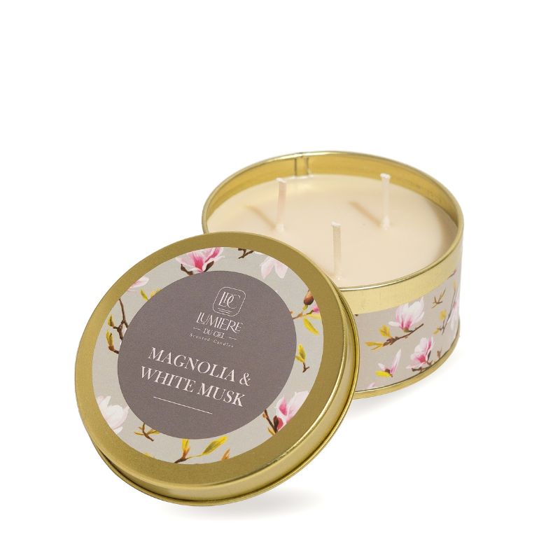 Vela Aromática Metal Magnolia y Almizcle - Lumiere du Ciel