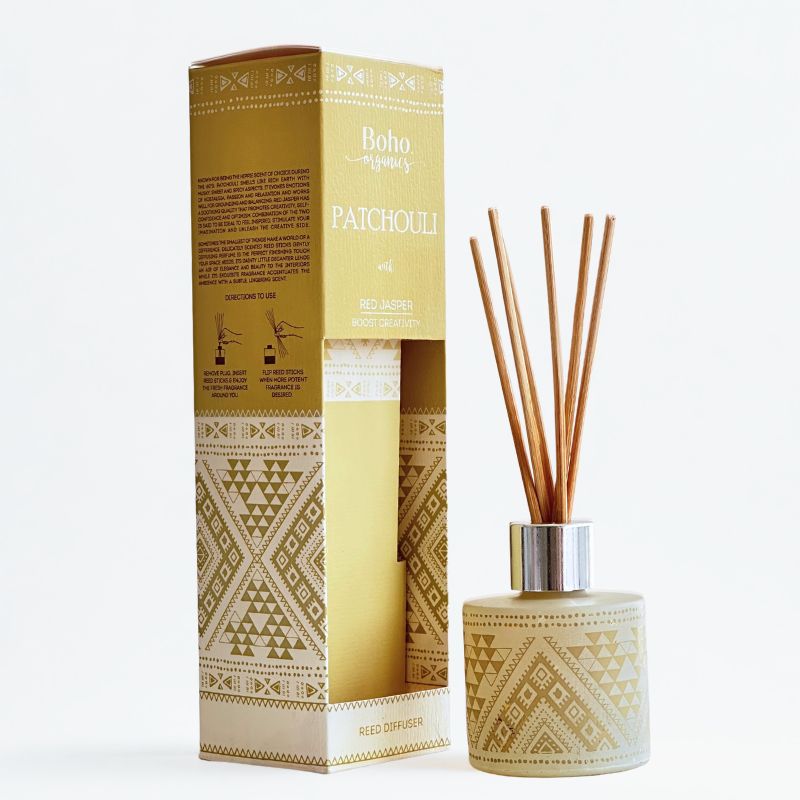 Difusor de Varilla Boho Pachulí con Piedra Jaspe Rojo