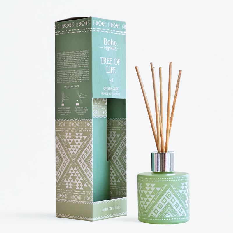 Difusor de Varilla Boho Árbol de la Vida con Piedra Jade