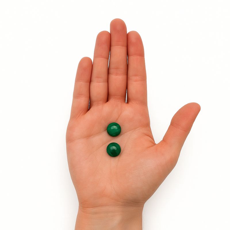 Ombliguera de Piedra 1 cm Malaquita