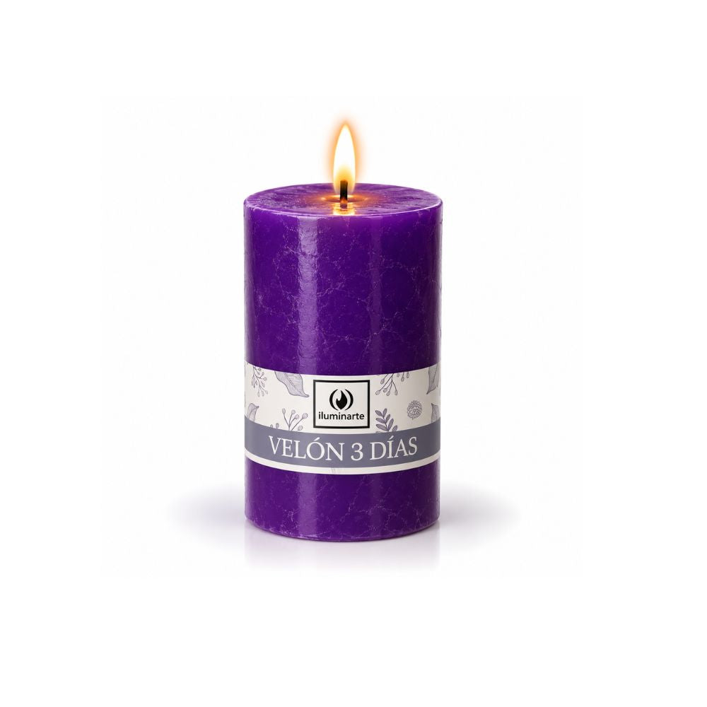 Velón Liso 3 Días Violeta