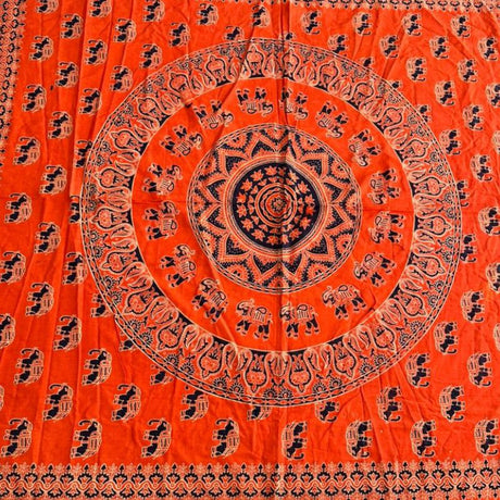 Cubrecama 2 Plazas Naranja Elefante Real