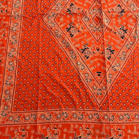 Cubrecama 2 Plazas Naranja Elefantes Sagrados