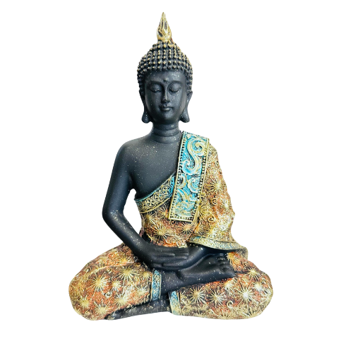 Buda Siddharta Black Shiny Meditando