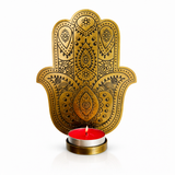 Porta Vela de Pared Mano de Fatima Dorado Pequeño