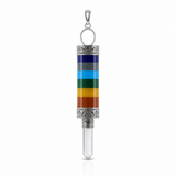 Colgante 7 Chakra con Punta de Cuarzo 10 cm