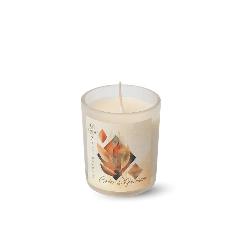 Vela Aromática Vaso Cedro y Geranio - Lumiere du Ciel