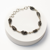 Pulsera Tejido Alpaca Piedra Turmalina