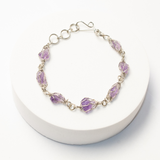 Pulsera Tejido Alpaca Piedra Amatista