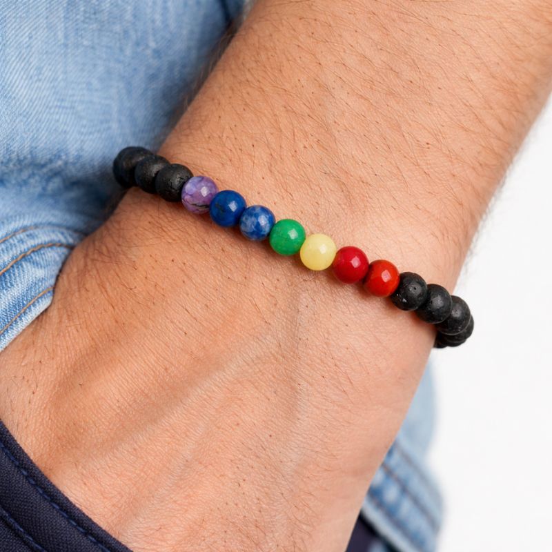 Pulsera 7 Chakras Volcanica 6mm