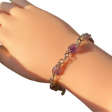 Pulsera Tejido Alpaca Piedra Amatista