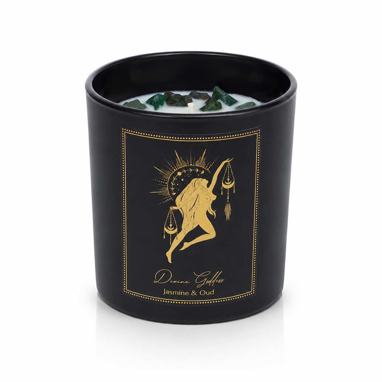 Vela Divina Diosa con Piedras 120g