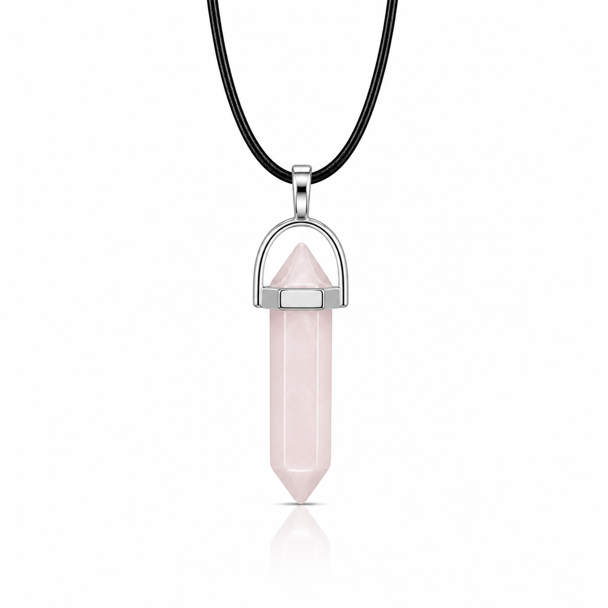 Collar de Punta Cuarzo Rosa