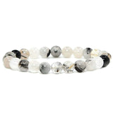 Pulsera Cuarzo Rutilado Negro 6mm