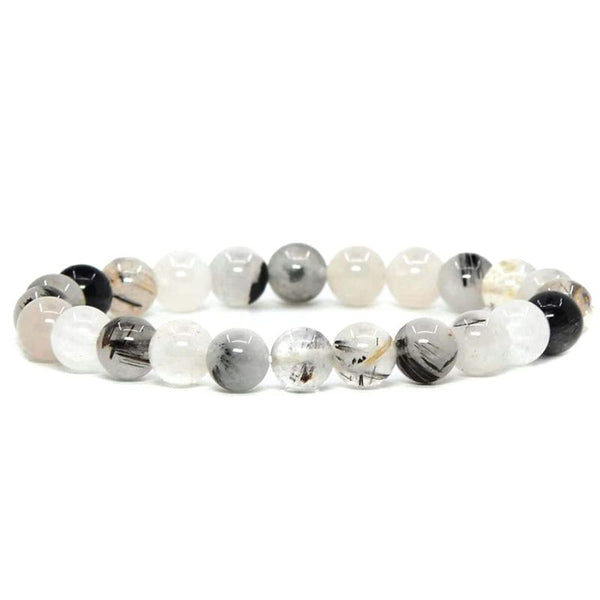 Pulsera Cuarzo Rutilado Negro 6mm