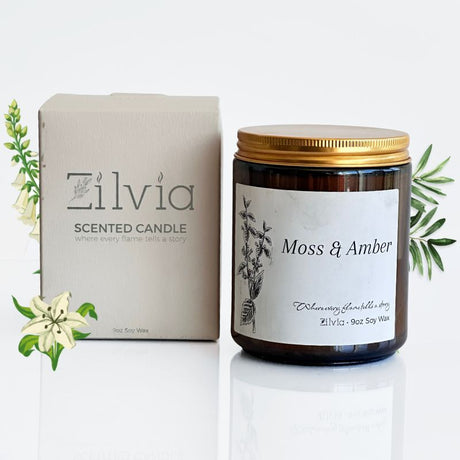 Vela Cera de Soya Musgo y Ámbar