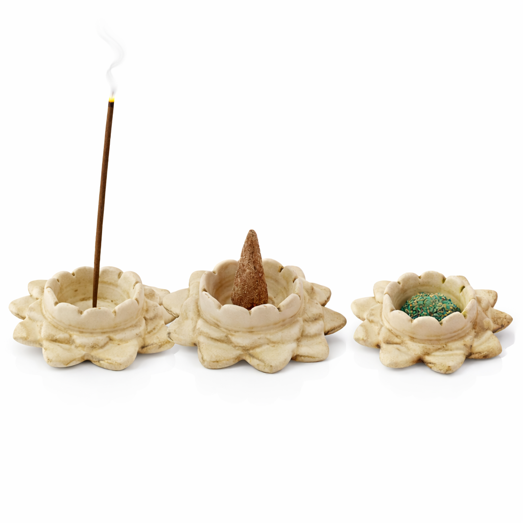 Sahumador Porta Incienso  Flor de Loto Ceramica