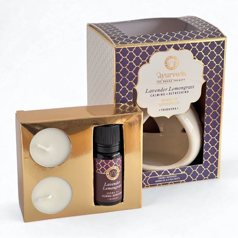 Set Difusor de Cerámica Ayurveda Lavanda y Lemongrass
