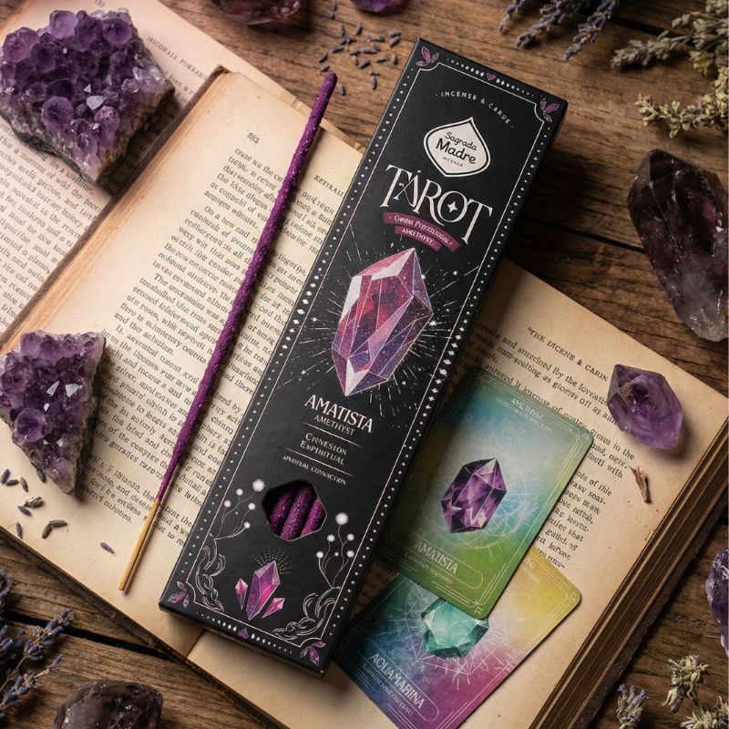 Sahumerio Tarot Gemas Amatista Violeta Lavanda