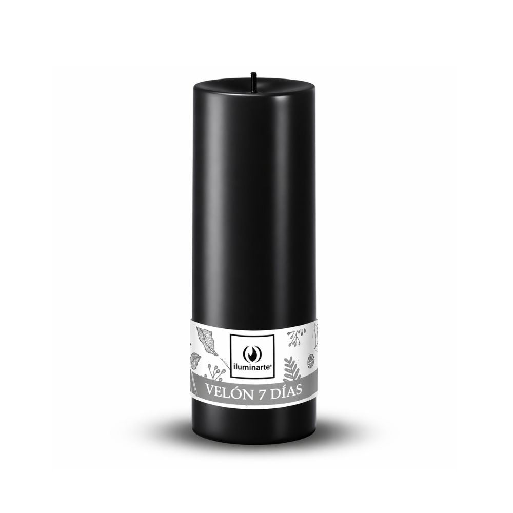 Velón Liso 7 Días Negro