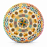 Cojin Boho Amarillo Redondo Grande