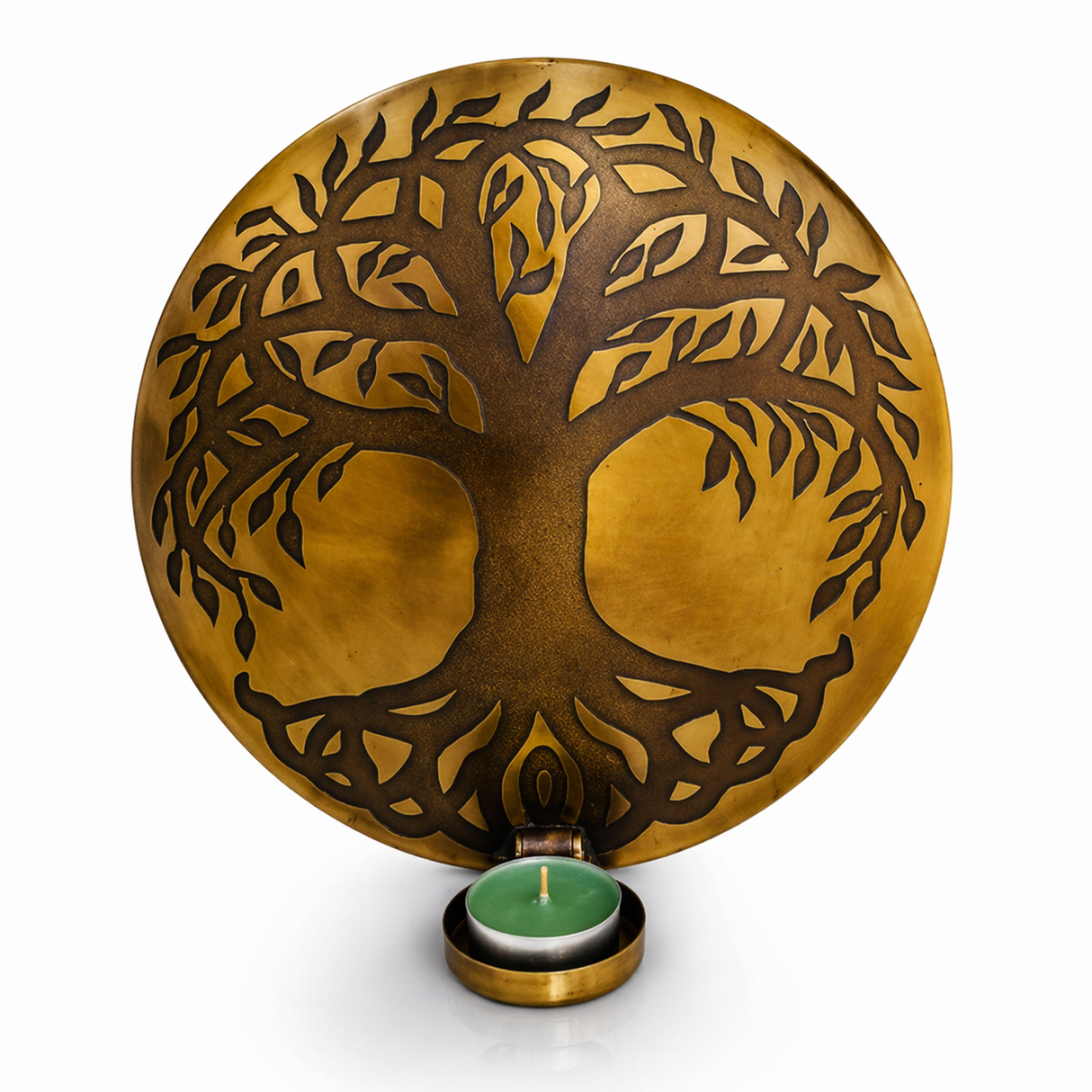 Porta Vela de Pared Árbol de la Vida Dorado