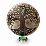 Porta Vela de Pared Árbol de la Vida Plateado