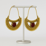 Aros Dorados Isis Jaspe Rojo