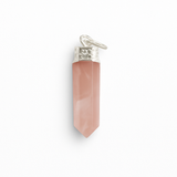 Colgante de Punta Cuarzo Rosa 4 cm