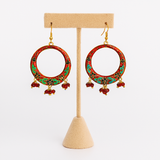 Aros Rojo Black Flower