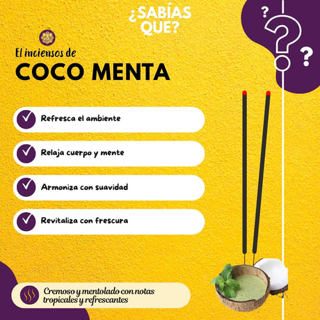 Incienso Natural Coco Menta - Goloka