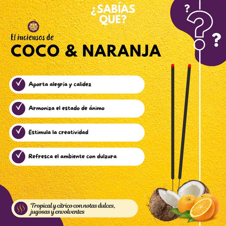 Incienso Natural Coco Naranja - Goloka