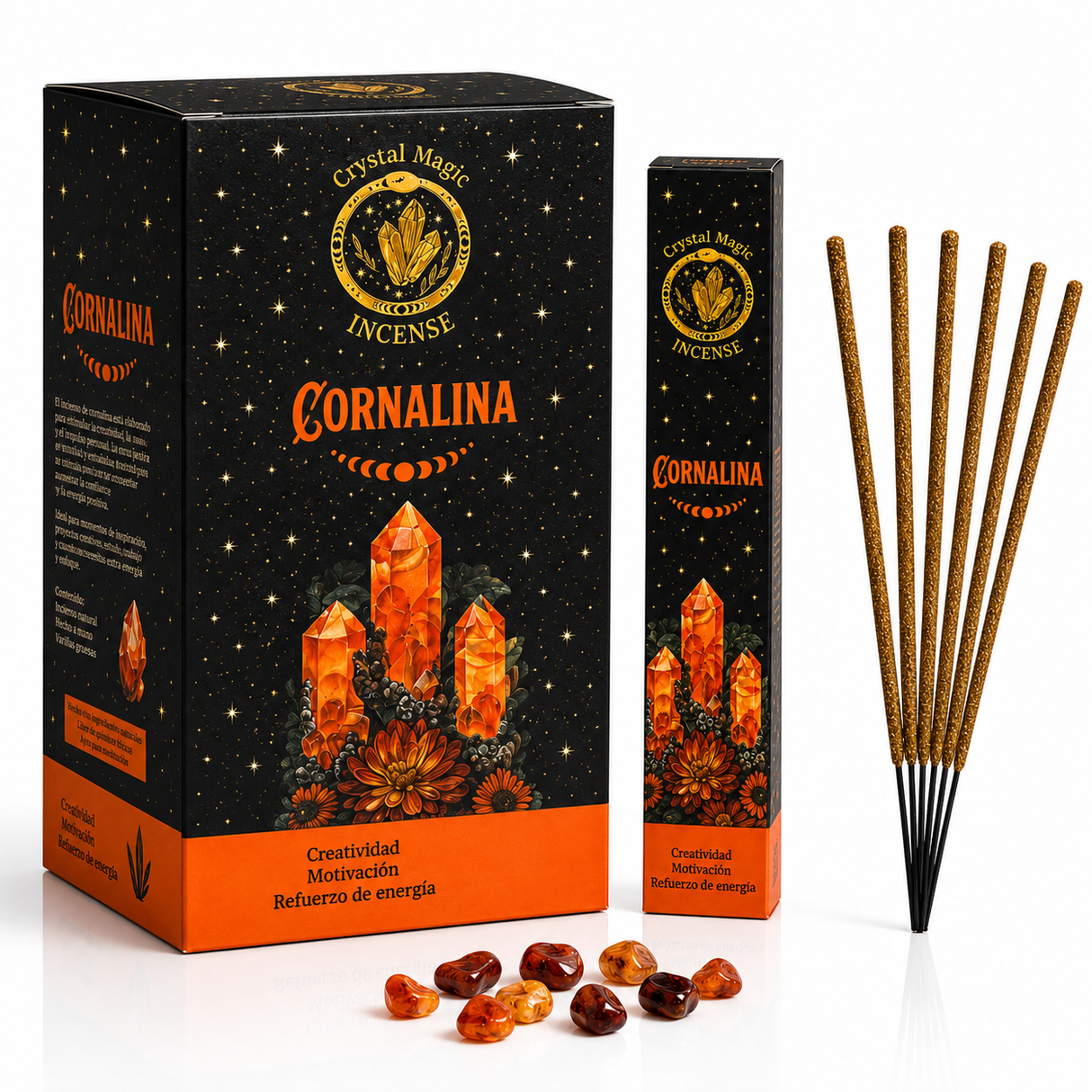 Incienso Creatividad con Piedras de Cornalina