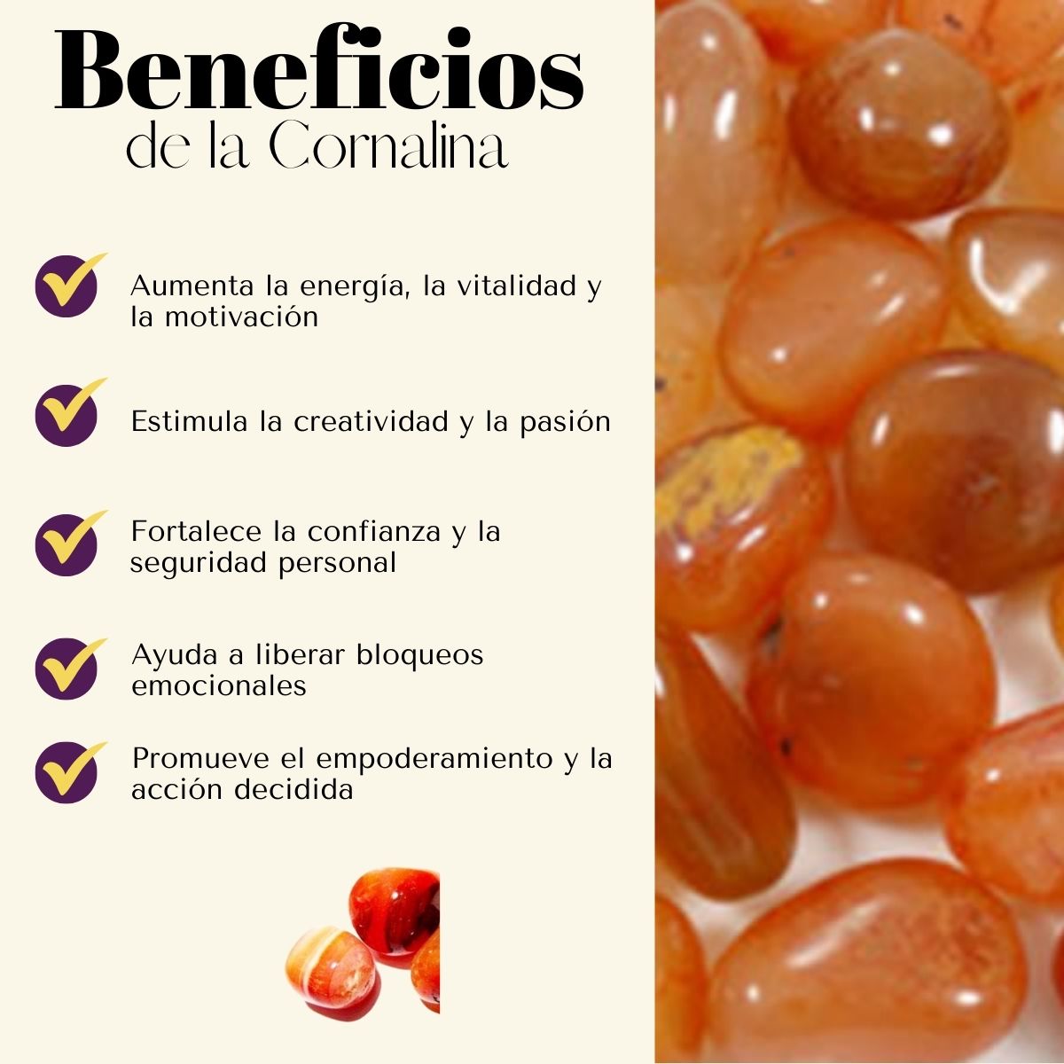 Pulsera Cornalina 6mm