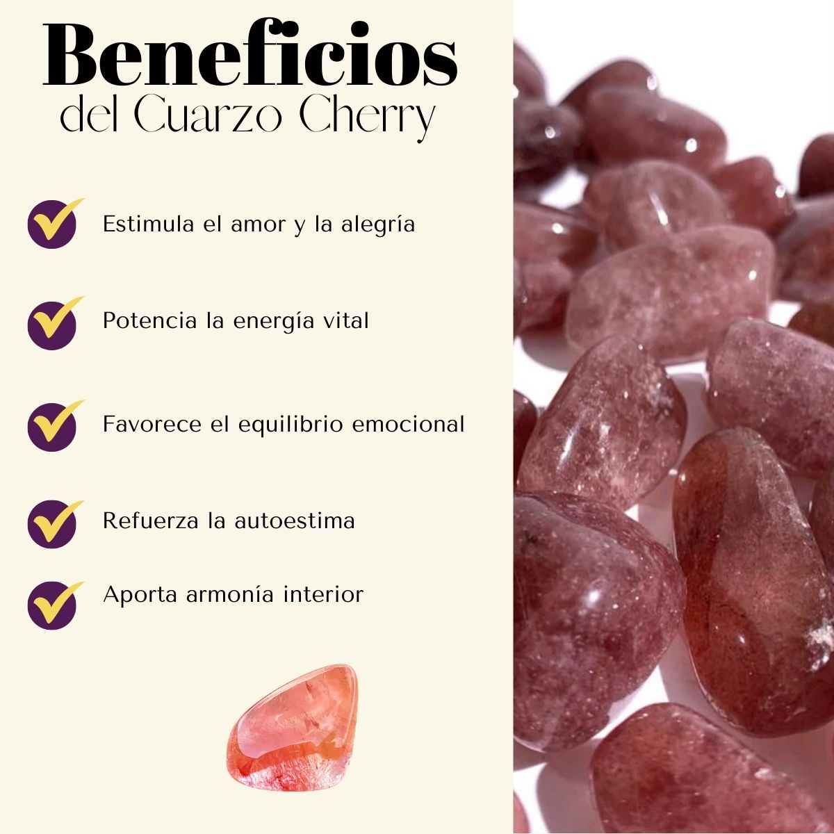 Pulsera Cuarzo Cherry 6mm