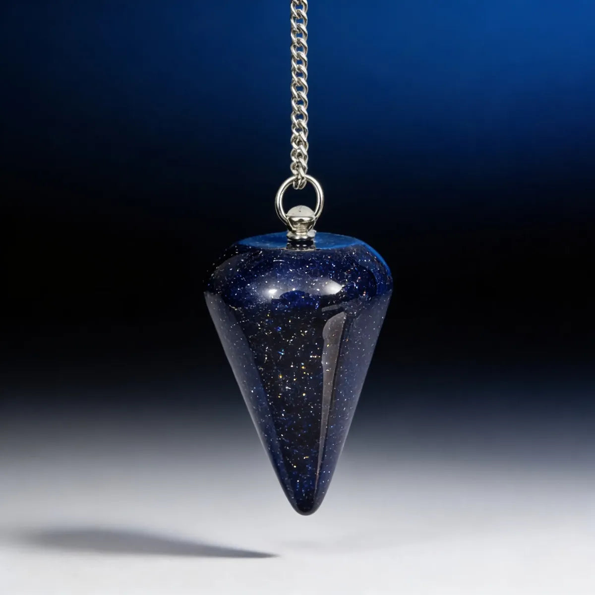 Péndulo Pirámide Lluvia de Estrellas Azul Chico
