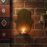 Porta Vela de Pared Mano de Fatima Dorado