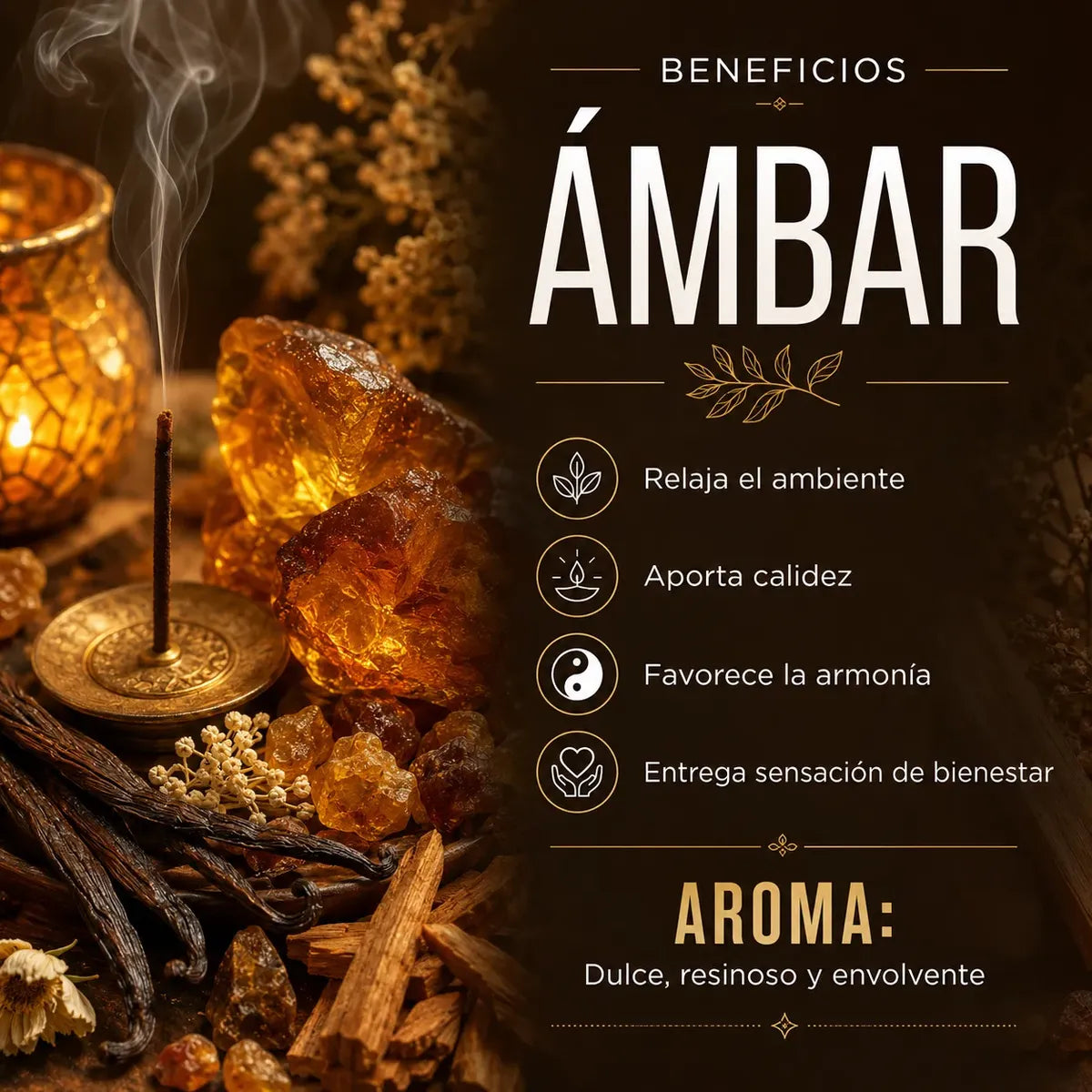 Incienso Ámbar con Piedras de Citrino