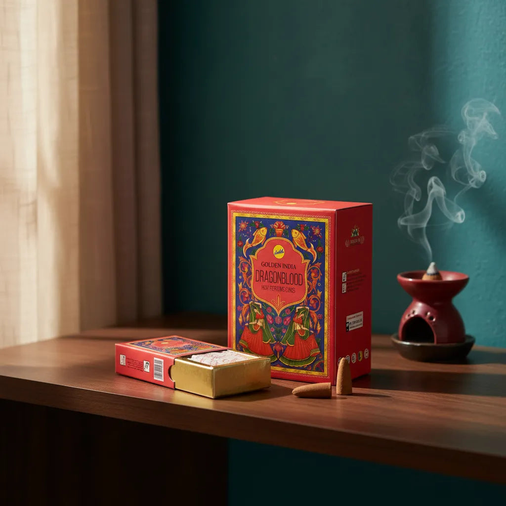 Incienso Cascada Golden Indian Sangre de Dragón 120 conos