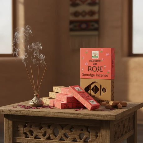 Incienso Orgánico Palo Santo con Rosas