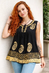 Blusa Dayita Negro con Amarillo