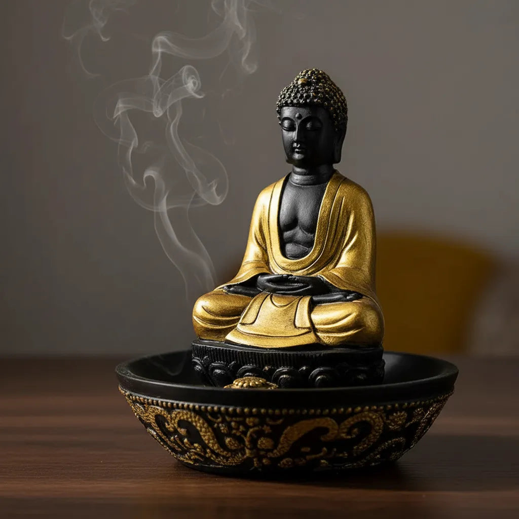 Porta Incienso Buda Meditación
