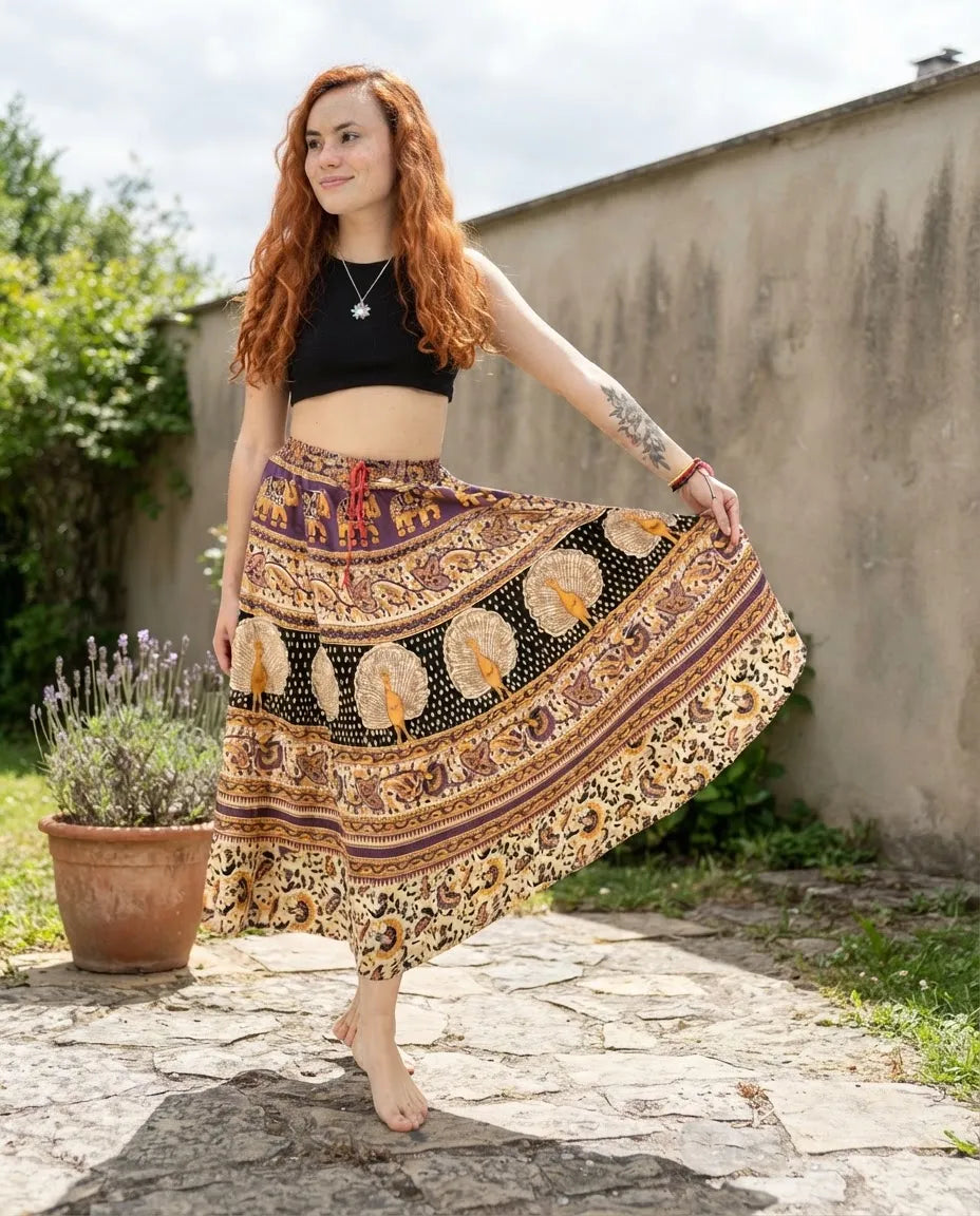 Falda Dinu Amarilla con Morado